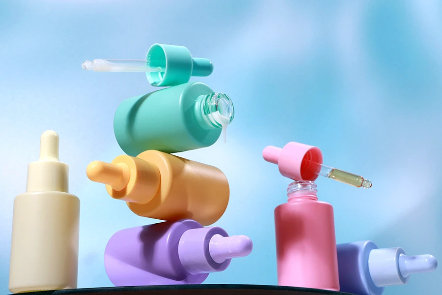 Γυάλινο μπουκαλάκι 30 ml με σταγονόμετρο σε ΜΑΤ παστέλ χρώματα