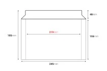 Busta di carta 245x155 mm (adatta al formato A5) con nastro sigillante integrato - 10 pz