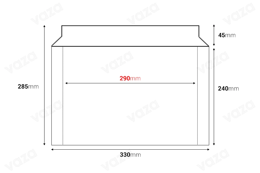 Χάρτινος φάκελος 330x240 mm με ενσωματωμένη ταινία σφράγισης - 10 τμχ Χάρτινος φάκελος 330x240 mm με ενσωματωμένη ταινία σφράγισης - 10 τμχ-εικόνα_διαστάσεις