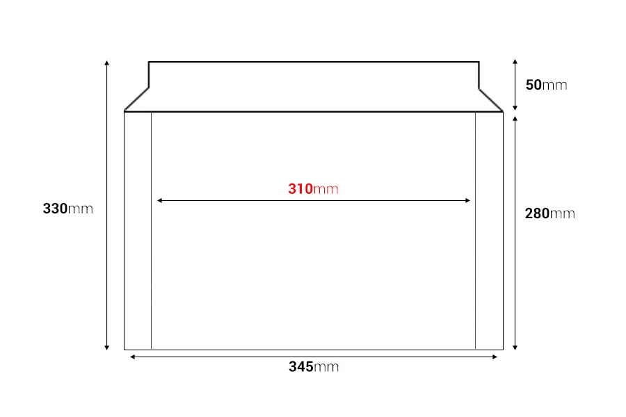 Busta in carta 345x280 mm con nastro sigillante integrato - 10 pz