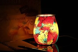 Elektrischer Aromadiffusor aus Glas mit Licht zum Verbrennen aromatischer Schmelzen und Öle-3