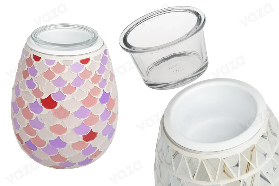 Electric glass aroma diffuser with light for burning aromatic melts and oils (resistor operated) Electric glass aroma diffuser with light for burning aromatic melts and oils (resistor operated)-image_product