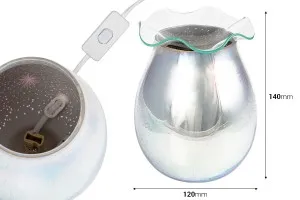 Elektrischer Aromadiffusor aus Glas mit Licht zum Verbrennen aromatischer Schmelzen und Öle-2