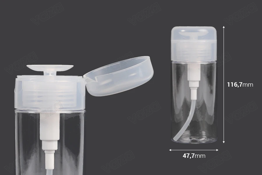 Πλαστικό μπουκάλι 120 ml με αντλία pumper για ντεμακιγιάζ- 12 τμχ Πλαστικό μπουκάλι 120 ml με αντλία pumper για ντεμακιγιάζ- 12 τμχ-εικόνα_διαστάσεις