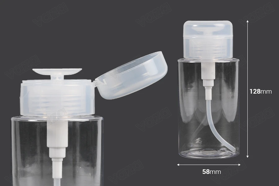 Πλαστικό μπουκάλι 200 ml με αντλία pumper για ντεμακιγιάζ- 12 τμχ-εικόνα_διαστάσεις