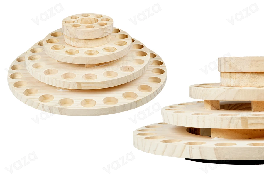 Holzständer mit drehbarer Basis für Flaschen mit ätherischen Ölen – 4 Ebenen Holzständer mit drehbarer Basis für Flaschen mit ätherischen Ölen – 4 Ebenen-produktbild