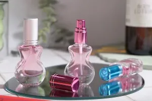 Mini 10ml guitar shape perfume bottle with cap with silver stripe detail on the cap-3