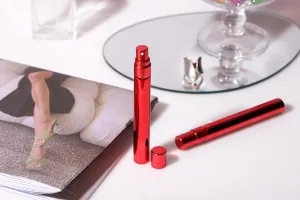 Flacon de parfum de 10 ml en verre rouge avec vaporisateur et revêtement en aluminium - 6 pcs-3