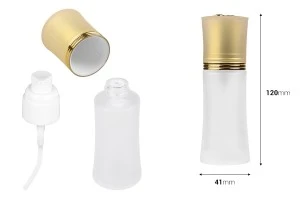 50ml frosted glass bottle for creams with cap and pump-2