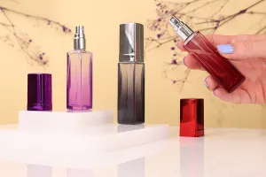 Flacone da profumo in vetro da 20 ml in diversi colori degradè con spray e tappo-5