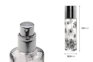 Φιάλη αρωμάτων 30 ml με ασημί καπάκι και σπρέι (PP 15)-2
