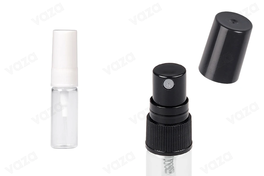 Shishe qelqi transparente 3 ml me sprej plastik dhe kapak - 6 copë-imazh_produkt