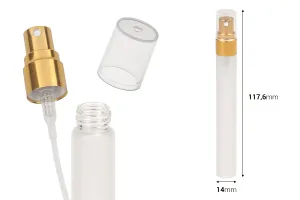 Flacon en verre pour sablage de 10 ml avec spray en aluminium et bouchon en plastique - 6 pcs-2