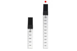 Γυάλινο διάφανο μπουκαλάκι 10 ml με διαβάθμιση, πλαστικό σπρέι και καπάκι - 6 τμχ-3