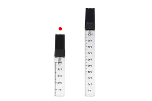 Γυάλινο διάφανο μπουκαλάκι 5 ml με διαβάθμιση, πλαστικό σπρέι και καπάκι - 6 τμχ-3