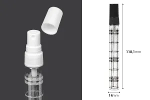 Γυάλινο μπουκαλάκι 10 ml με πλαστικό σπρέι και καπάκι - 6 τμχ-2