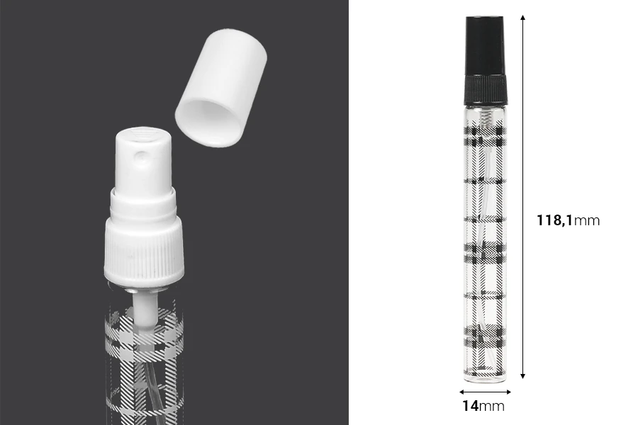 Γυάλινο μπουκαλάκι 10 ml με πλαστικό σπρέι και καπάκι - 6 τμχ Γυάλινο μπουκαλάκι 10 ml με πλαστικό σπρέι και καπάκι - 6 τμχ