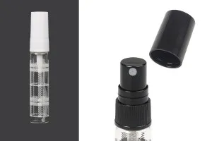 Γυάλινο μπουκαλάκι 5 ml με πλαστικό σπρέι και καπάκι - 6 τμχ-1