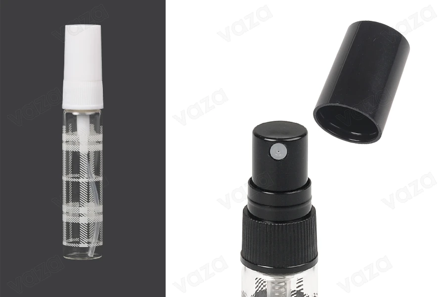 Glass bottle 5 ml with plastic spray and cap - 6 pcs Glass bottle 5 ml with plastic spray and cap - 6 pcs-image_product