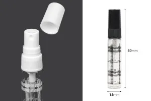 Γυάλινο μπουκαλάκι 5 ml με πλαστικό σπρέι και καπάκι - 6 τμχ-2