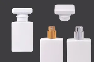 Flacon de parfum en verre 30 ml de couleur blanche avec spray et bouchon-1