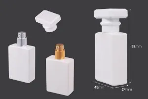 Flacon de parfum en verre 30 ml de couleur blanche avec spray et bouchon-2
