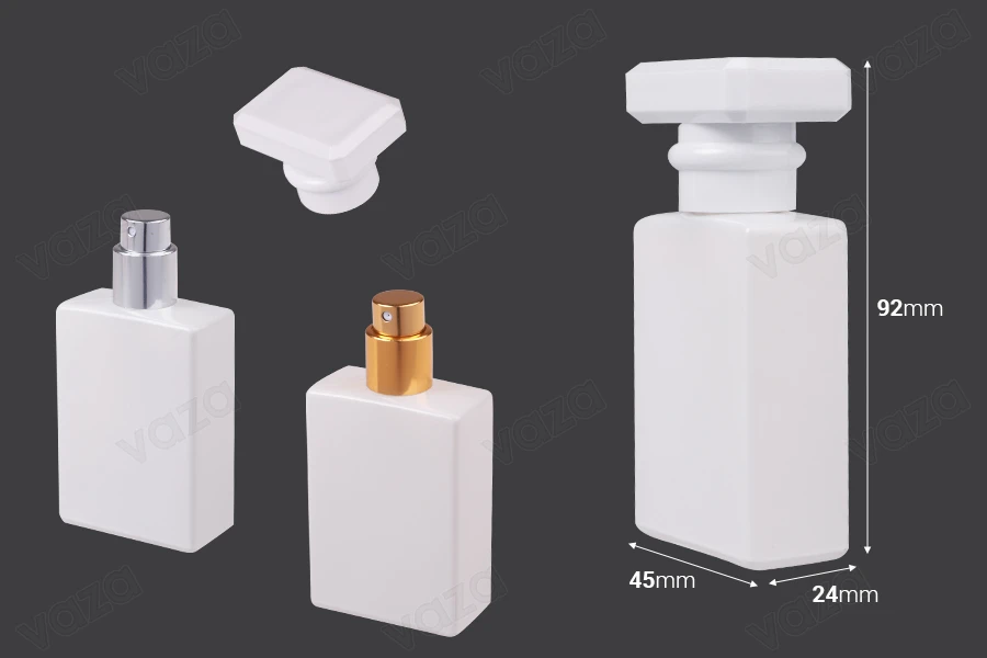 Φιάλη αρωμάτων γυάλινη 30 ml σε λευκό χρώμα με σπρέι και καπάκι Φιάλη αρωμάτων γυάλινη 30 ml σε λευκό χρώμα με σπρέι και καπάκι-εικόνα_διαστάσεις