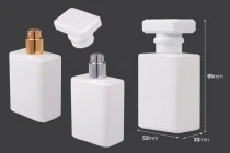 Φιάλη αρωμάτων γυάλινη 50 ml σε λευκό χρώμα με σπρέι και καπάκι