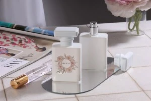 Flacon de parfum en verre 50 ml de couleur blanche avec spray et bouchon-3