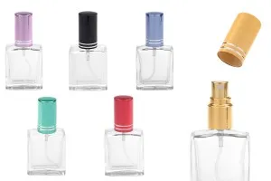 10 ml glass perfume bottle with spray and aluminum cap in various colors-1
