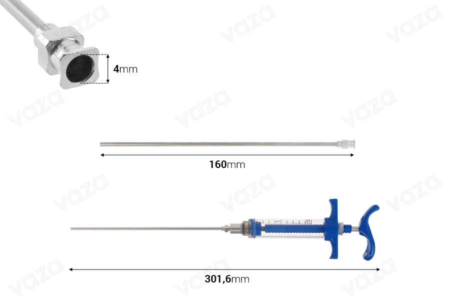 10 ml Mehrzweckspritze aus Kunststoff - mit Nadel 160 mm-bildabmessungen