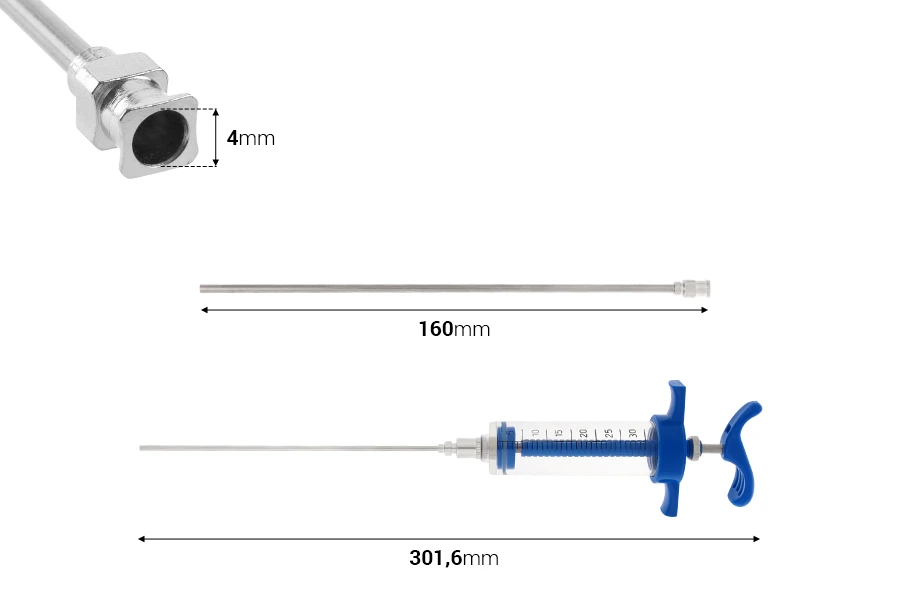 Σύριγγα πλαστική 30 ml πολλαπλών χρήσεων με μεταλλική βελόνα 160 mm Σύριγγα πλαστική 30 ml πολλαπλών χρήσεων με μεταλλική βελόνα 160 mm