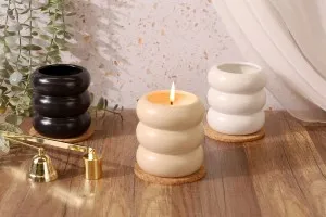 Ceramic candle jar 82x88 mm in various colors-3