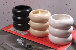Ceramic candle jar 82x88 mm in various colors-5