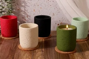 Pot décoratif en béton 80x90 mm, disponible en différentes couleurs-3