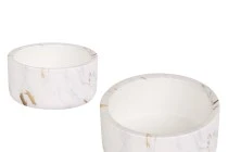 Διακοσμητικό κεραμικό βάζο 130x60 mm με εφέ μαρμάρου γκρι-χρυσό