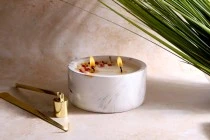 Διακοσμητικό κεραμικό βάζο 130x60 mm με εφέ μαρμάρου γκρι-χρυσό