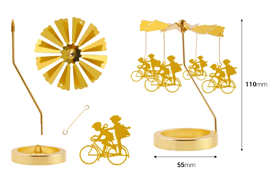 Dekoratives Karussell mit Fahrradmuster für Lamellen (Basisdurchmesser für Lamellen 55 mm) Dekoratives Karussell mit Fahrradmuster für Lamellen (Basisdurchmesser für Lamellen 55 mm)