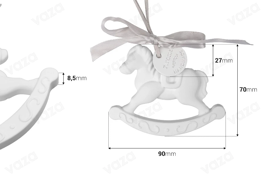 Diffuseur en plâtre en forme de cheval 90x70mm-photo_dimensions