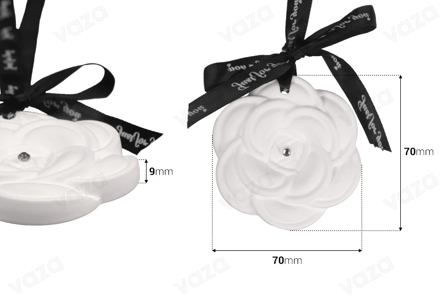 Aromatizues ambienti prej gipsi, në formë luleje 70mm-imazh_dimensione