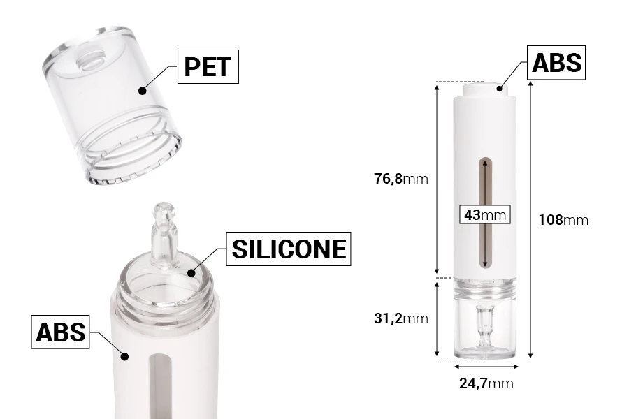 Μπουκαλάκι πλαστικό (PET) 15 ml με σταγονόμετρο και κουμπί για serum