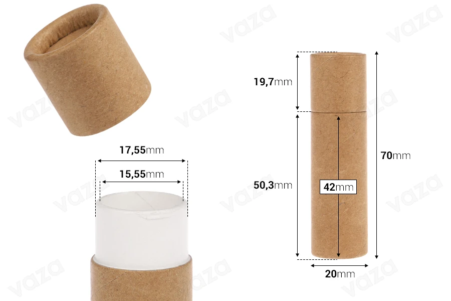 Βιοδασπώμενα κυλινδρικά χάρτινα κουτιά 20x70 mm για lip balm Βιοδασπώμενα κυλινδρικά χάρτινα κουτιά 20x70 mm για lip balm-εικόνα_διαστάσεις