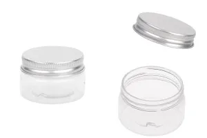 Transparent 30ml PET jar with aluminum cap and sealing disc-1