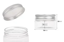 Διάφανο PET βαζάκι 30ml με ασημί καπάκι αλουμινίου και εσωτερικό παρέμβυσμα - 12 τμχ Διάφανο PET βαζάκι 30ml με ασημί καπάκι αλουμινίου και εσωτερικό παρέμβυσμα - 12 τμχ