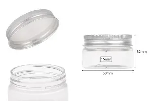 Transparent 30ml PET jar with aluminum cap and sealing disc-2