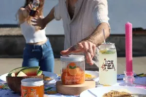 Transparent 100ml PET jar with aluminum cap and sealing disc-3