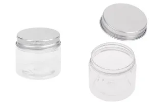 Transparent 50ml PET jar with aluminum cap and sealing disc-1