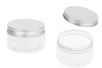 Διάφανο PET βαζάκι 100ml με ασημί αλουμινένιο καπάκι με παρέμβυσμα - 12 τμχ Διάφανο PET βαζάκι 100ml με ασημί αλουμινένιο καπάκι με παρέμβυσμα - 12 τμχ