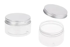 Transparent 100ml PET jar with aluminum cap and sealing disc-1