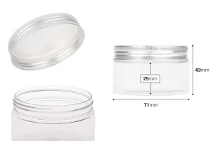 Transparent 100ml PET jar with aluminum cap and sealing disc-2